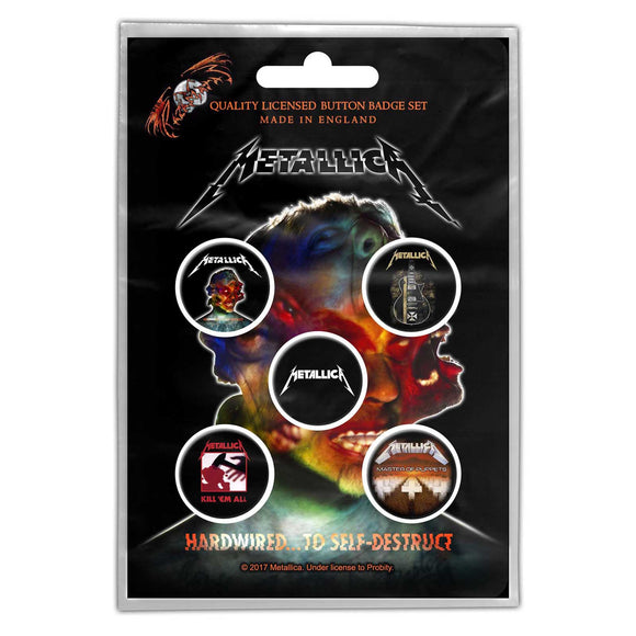 Metallica Button Badge Set: Hardwired to self-destruct