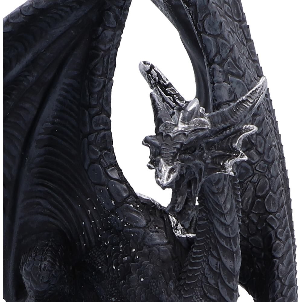 Black dragon figurine wing and head detail