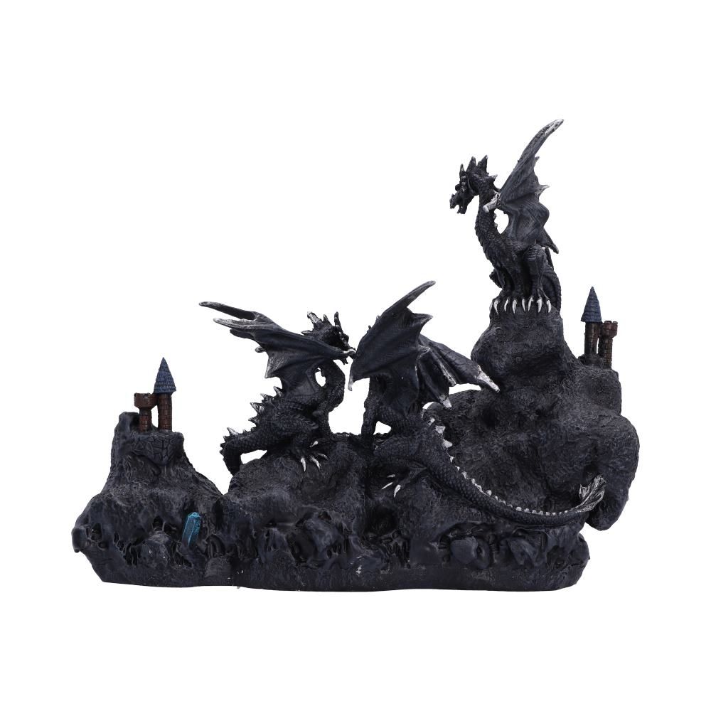 Midnight Geode Dragon Guardians black dragon figurine rear view
