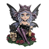 Midnight Fae Gothic Fairy with Cat Figurine
