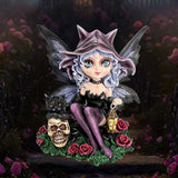 Midnight Fae Gothic Fairy with Cat Figurine