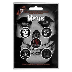 Misfits Button Badge Set: Skull