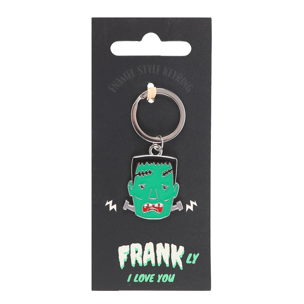Frankenstein keyring with Halloween themed backing card