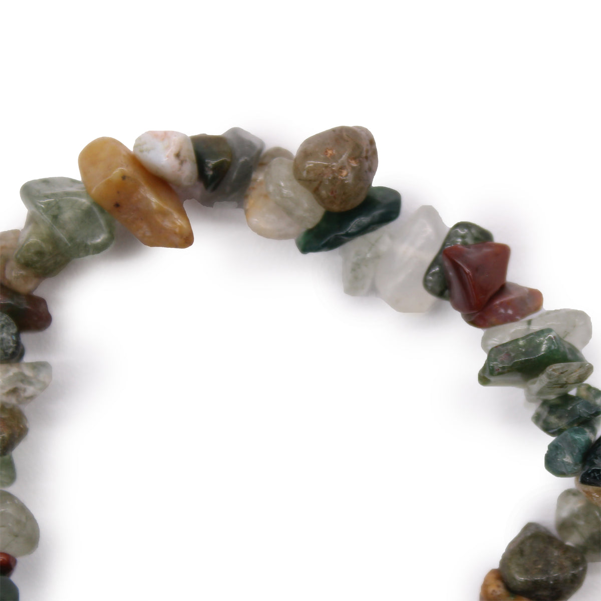 Moss Agate Gemstone Chip Bracelet