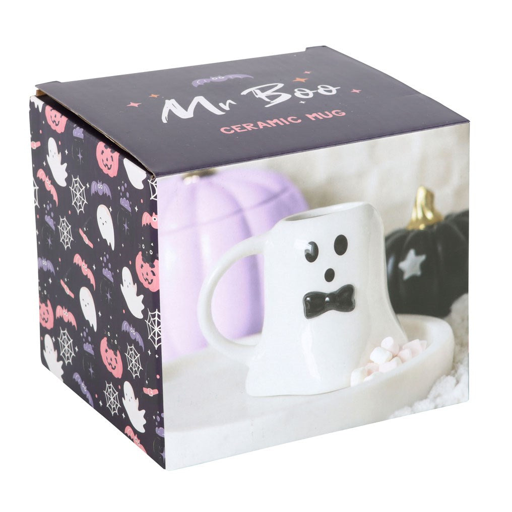 Mr Boo ghost shaped mug gift box