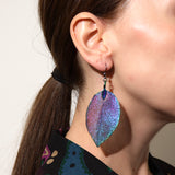 Multi-coloured Real Leaf Earrings
