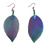 Multi-coloured Real Leaf Earrings