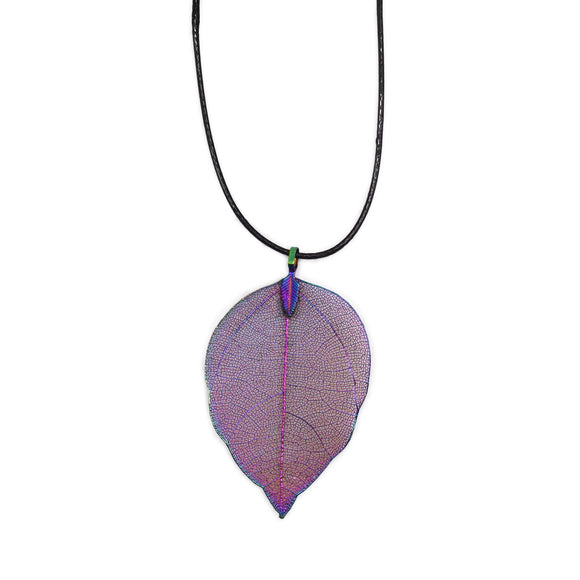 Multi-coloured Real Leaf Necklace