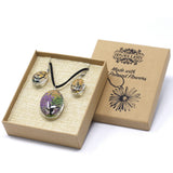 Multicoloured Real Flower Jewellery Set