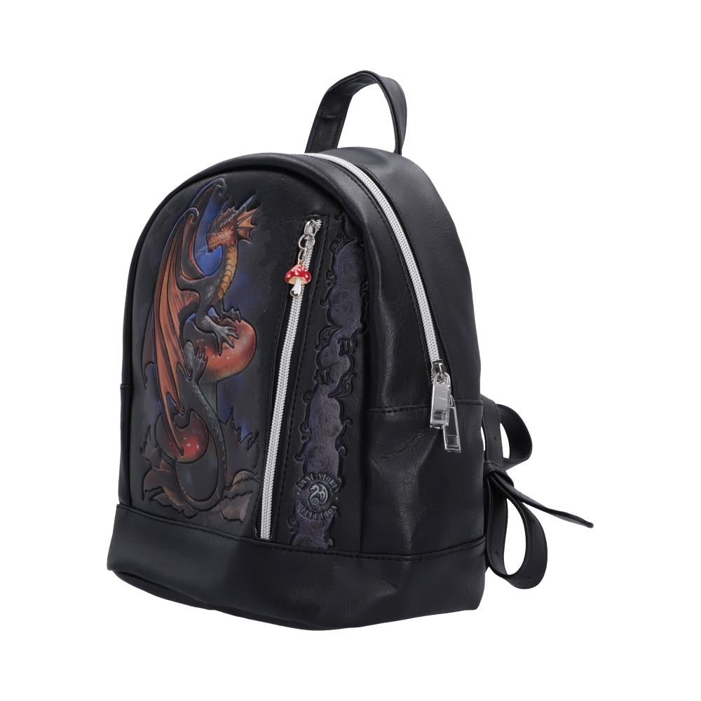 Side view of Mushroom Dragon Backpack by Anne Stokes