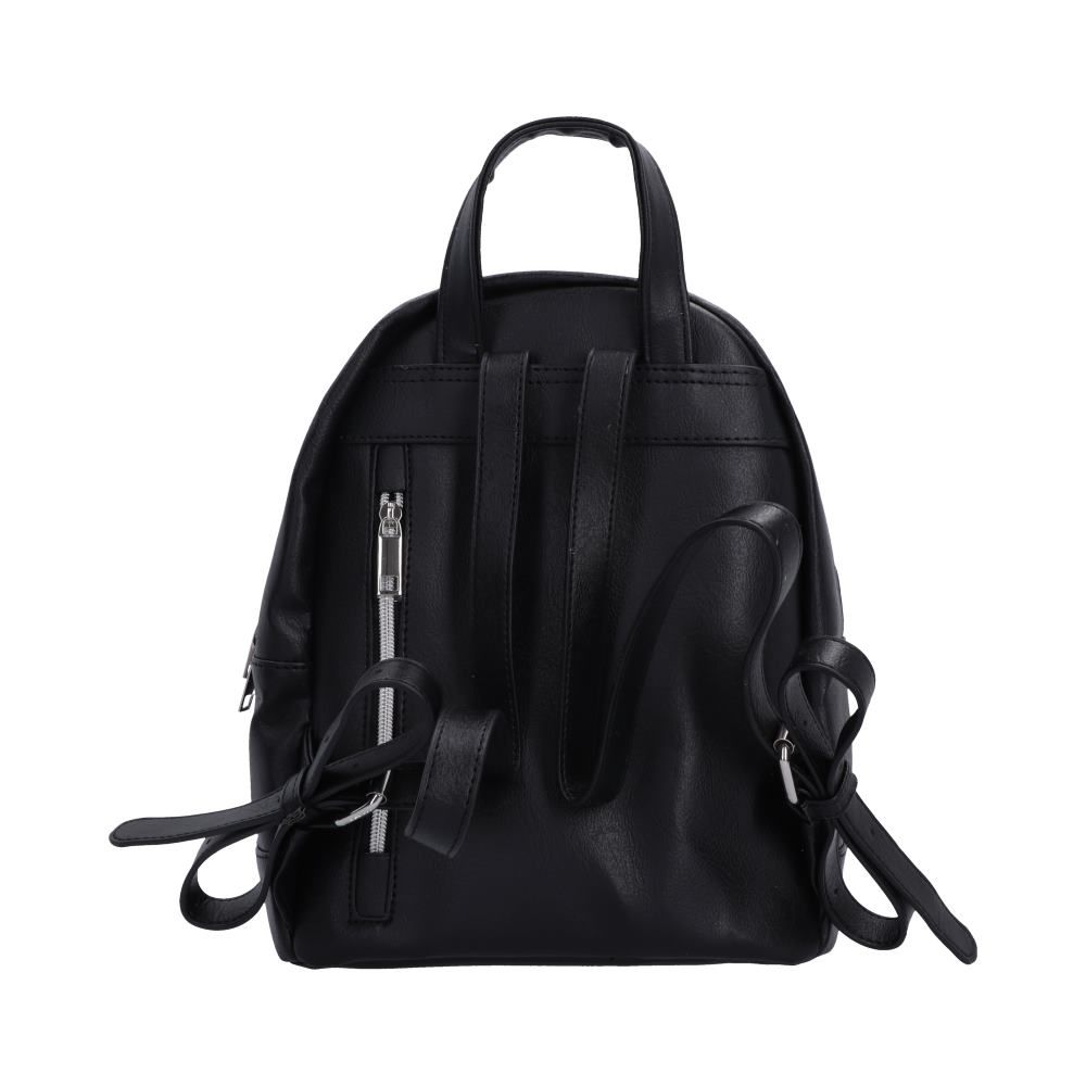 Back view of black PU leather dragon backpack