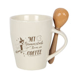 My Broomstick Runs on Coffee Mug & Spoon Set