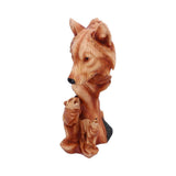Natural Song Wolves Wood Effect Bust