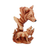 Natural Song Wolves Wood Effect Bust