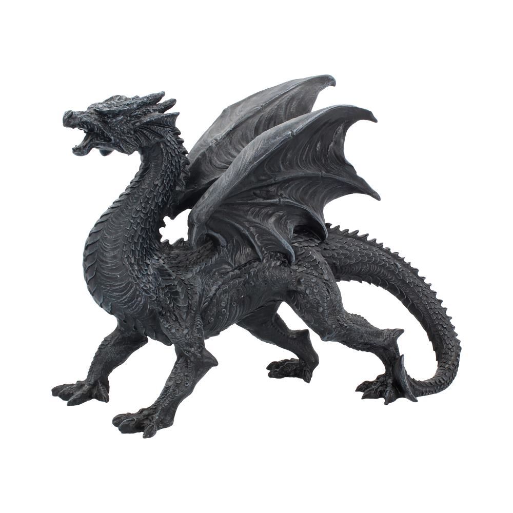 Obsidian Dragon Watcher black dragon figurine by Nemesis Now