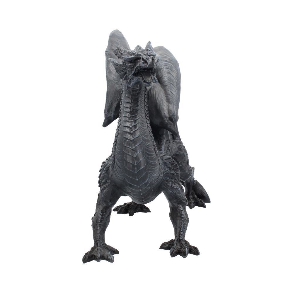 Front view of Obsidian Dragon Watcher figurine