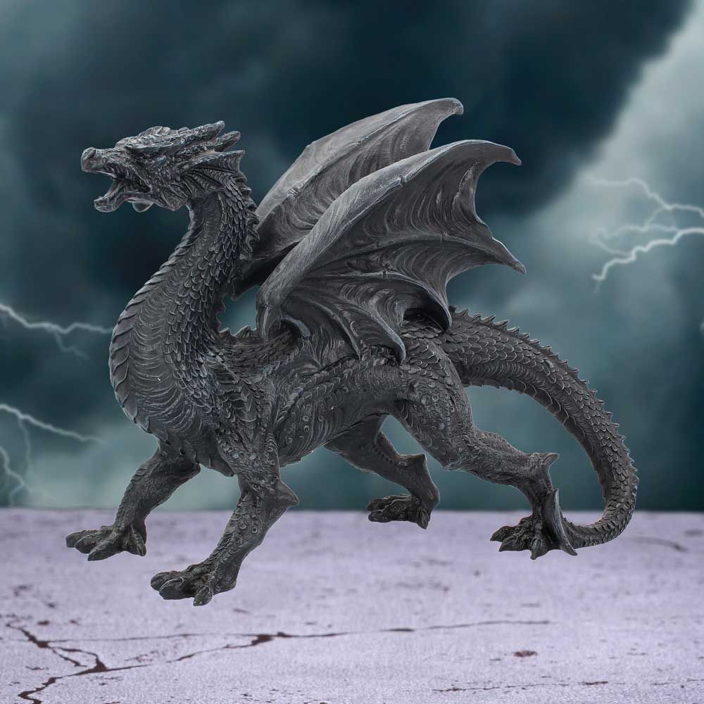 Obsidian Dragon Watcher displayed in fantasy setting