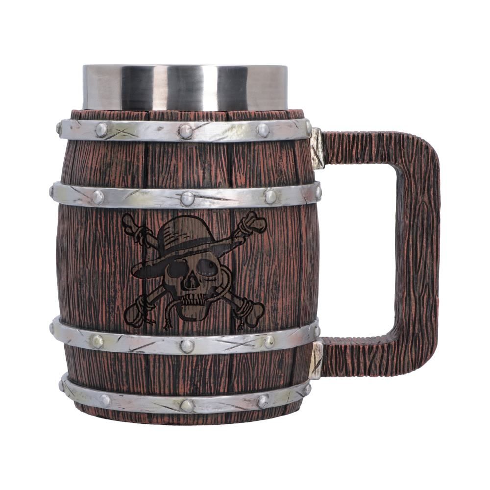 Official One Piece pirate barrel tankard front view