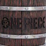 One Piece logo barrel tankard close-up