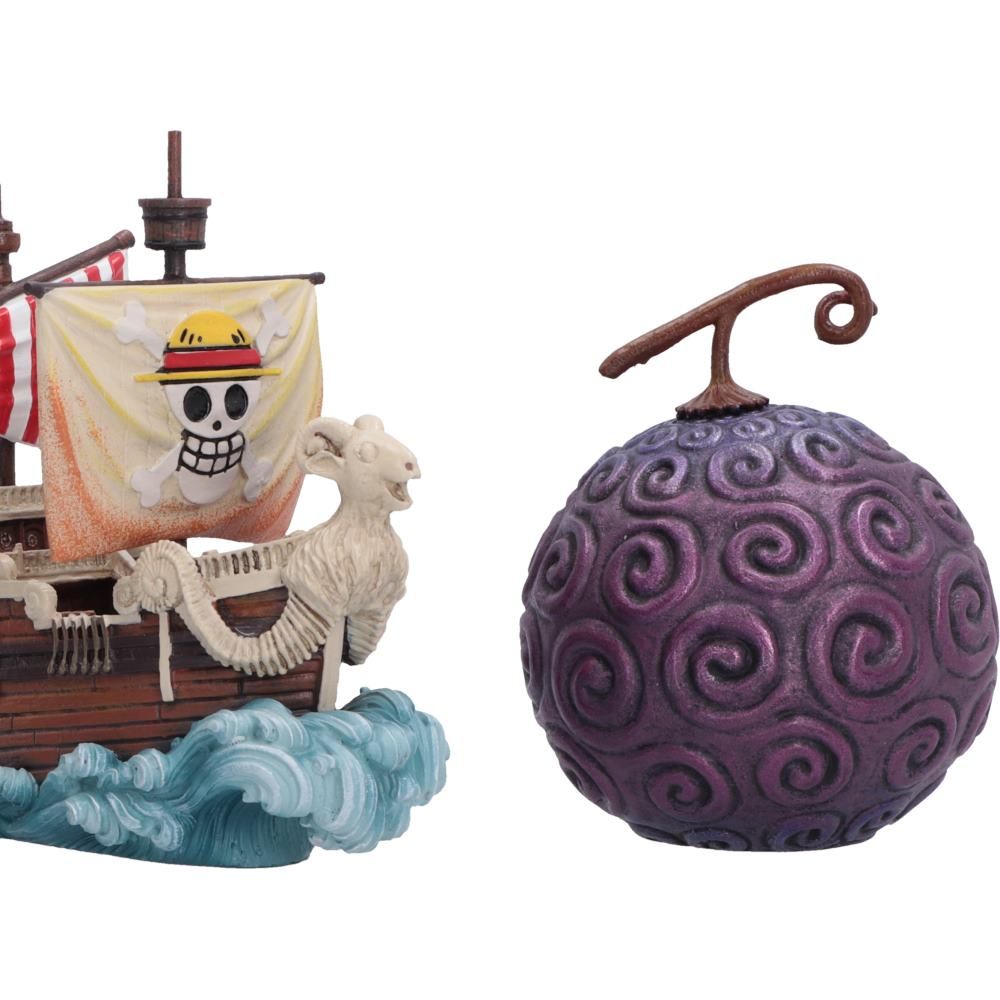 One Piece First Voyage ship and Devil Fruit figurines