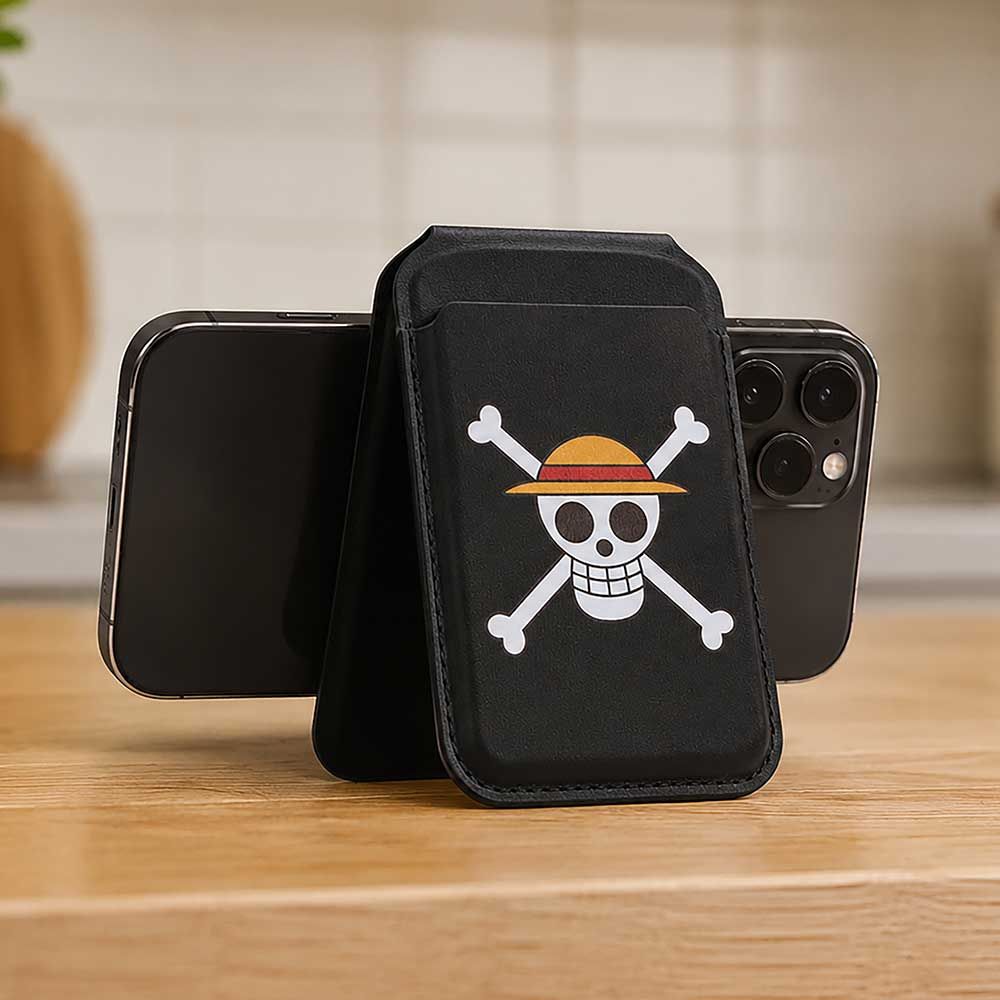 One Piece Jolly Roger Magsafe Card Holder (Black)