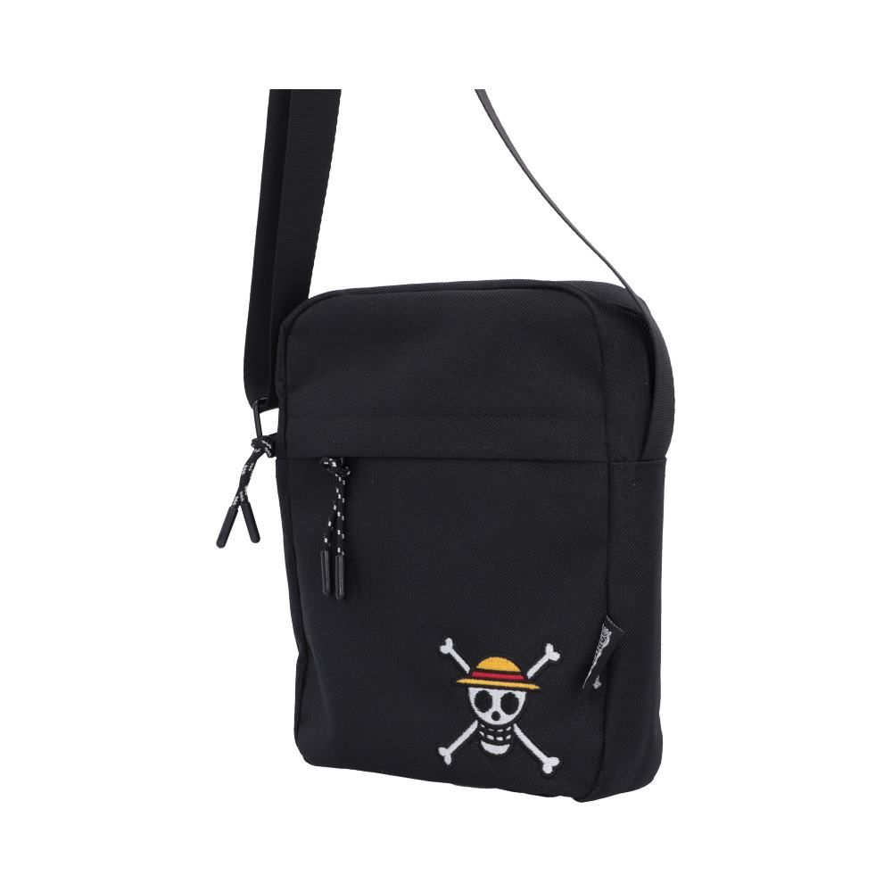 One Piece Jolly Roger black crossbody bag front view