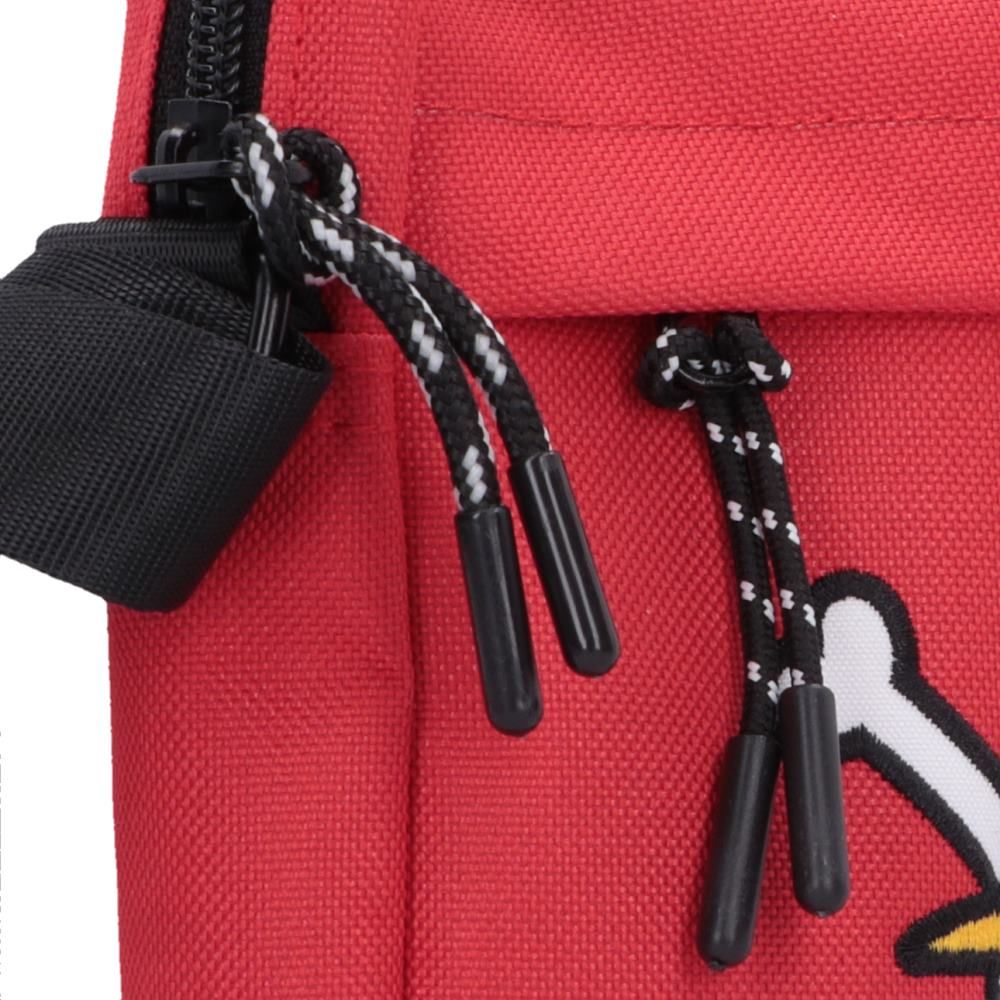 One Piece red crossbody bag zipped compartment detail