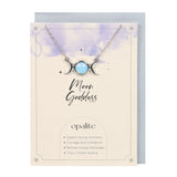 Opalite Triple Moon Necklace Greetings Card