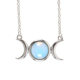 Opalite Triple Moon Necklace Greetings Card