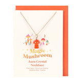 Orange Aura Crystal Mushroom Necklace Greetings Card