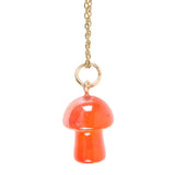 Orange Aura Crystal Mushroom Necklace Greetings Card