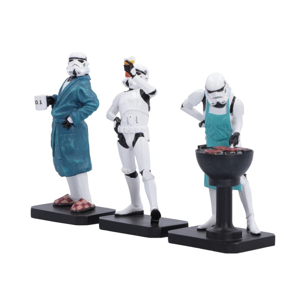 Living for the Weekend three Stormtrooper figurines