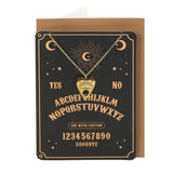 Ouija Board Planchette Necklace Greeting Card
