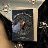 Out Of This World Tiger's Eye Crystal Moon Greetings Card