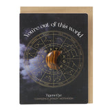 Out Of This World Tiger's Eye Crystal Moon Greetings Card