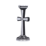 Rear view of Prince of Darkness cross candle holder