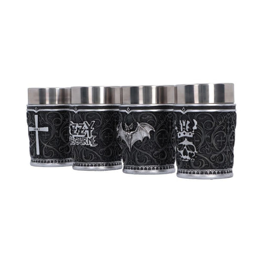 Four Ozzy Osbourne Prince of Darkness shot glasses