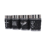 Four Ozzy Osbourne Prince of Darkness shot glasses