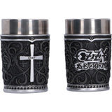 Ozzy Osbourne shot glasses cross and logo designs