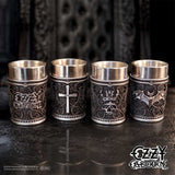 Ozzy Osbourne Prince of Darkness shot glass set display