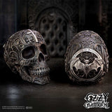 Front and rear views of officially licensed Ozzy Osbourne skull