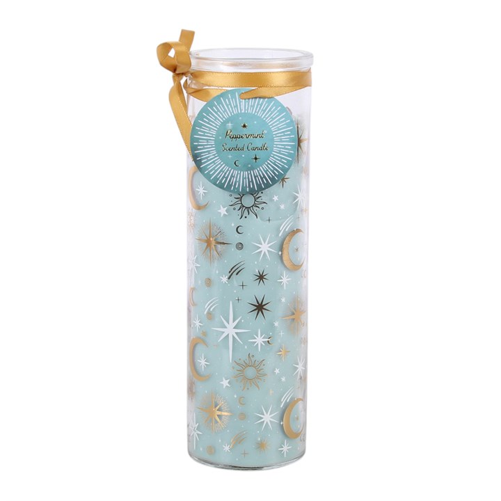 Blue Pastel Skies celestial tube candle
