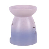 A ceramic oil burner in light purple shades.
