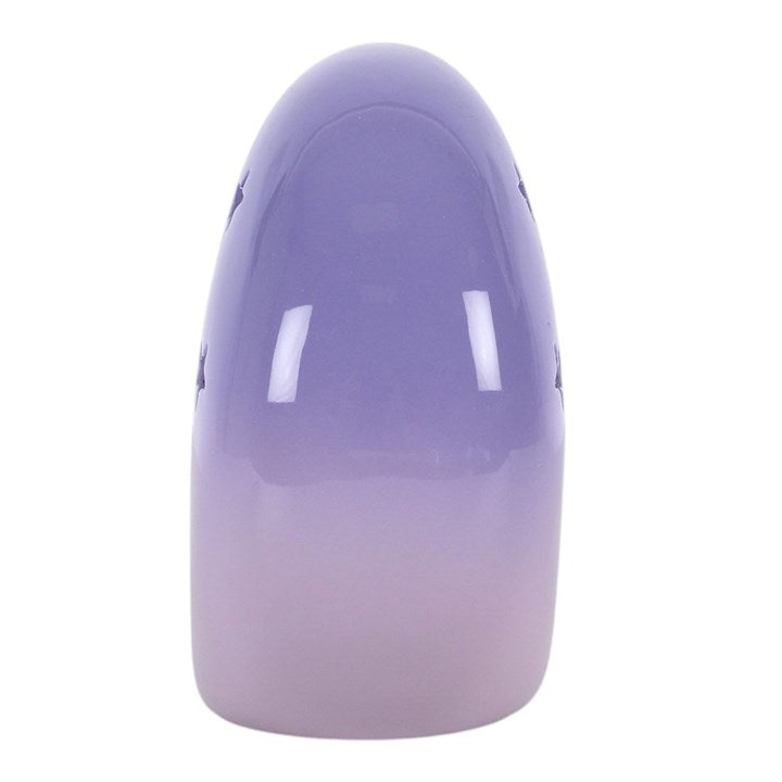 Back view of purple crescent moon oil burner