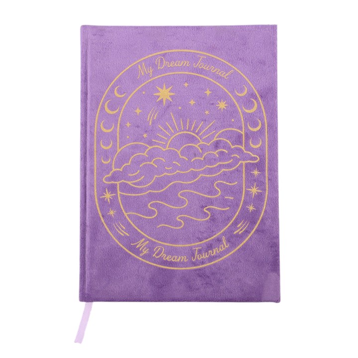 Purple celestial dream journal front cover