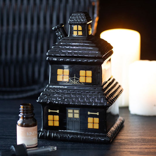 Black Haunted House Oil Burner & Wax Warmer