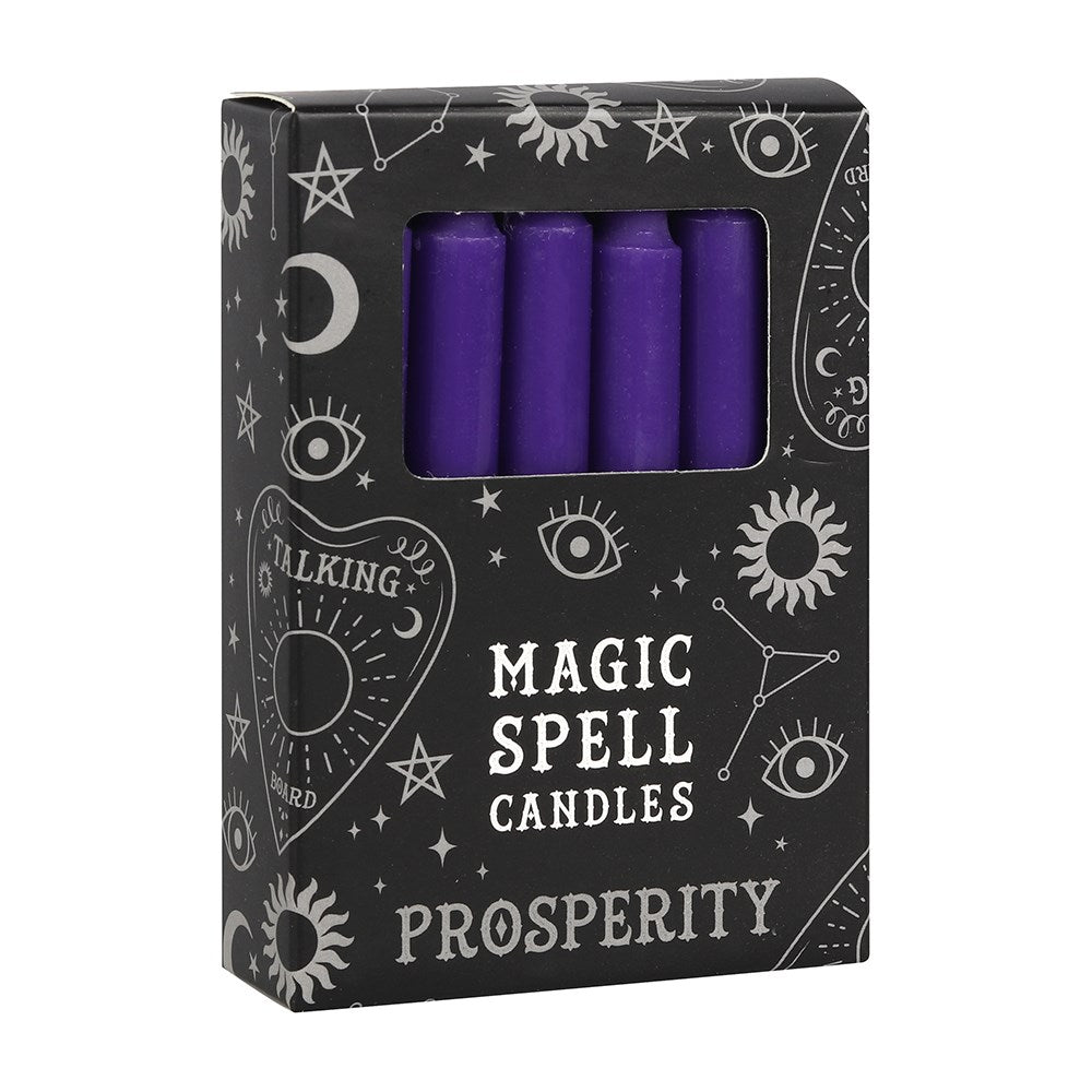 Pack of 12 purple prosperity spell candles