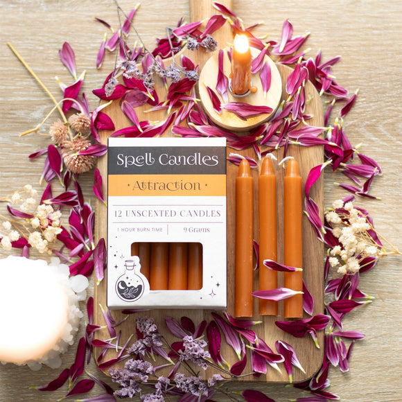 Pack of 12 Orange Attraction Spell Candles