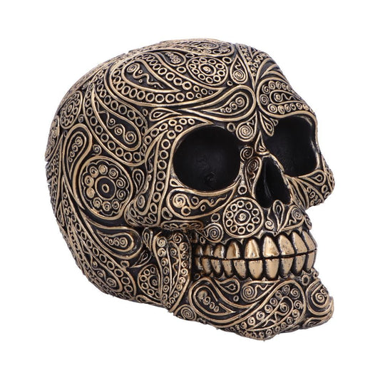 Paisley Black and Gold Skull