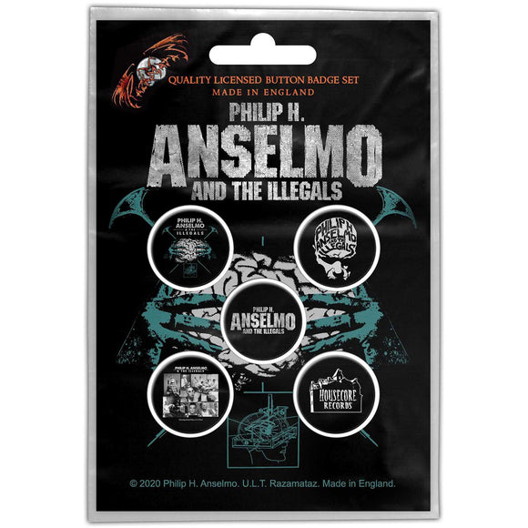 Philip H. Anselmo & The Illegals Brain Button Badge Set